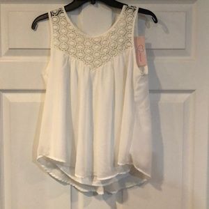 Lace top tank blouse